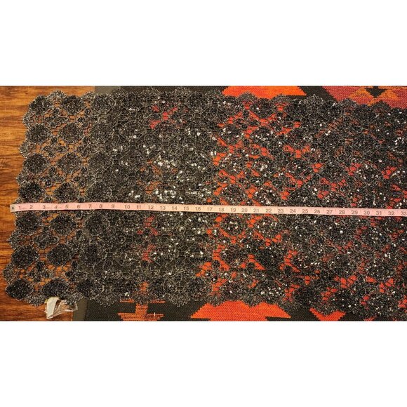 Joan Rivers Black Sparkling Lace Wrap 58"x13" - Picture 4 of 6